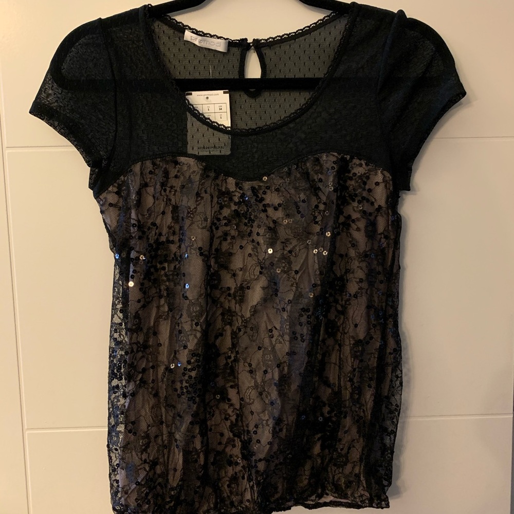 PROMOD - Sheer sequined top